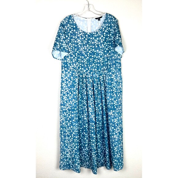 Shall We NWT Maxi Dress Size 2XL Blue White Office Casual - Picture 1 of 7